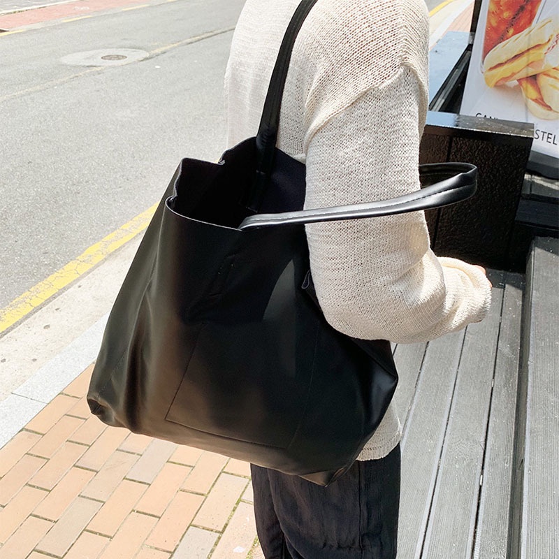 Tote da dam cầm tay totte unisex đeo vai giỏ thời trang công sở đi học đi làm cặp đựng laptop KINDEE
