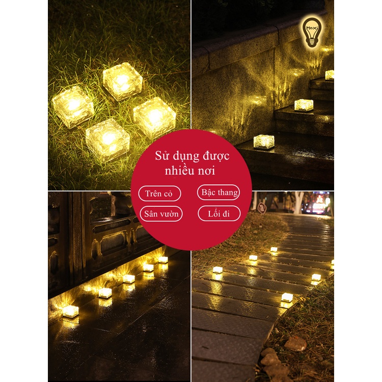 【HÀNG SẴN】Đèn năng lượng mặt trời sân vườn viên đá trang trí DECOR ngoài trời chống thấm nước MOXI.