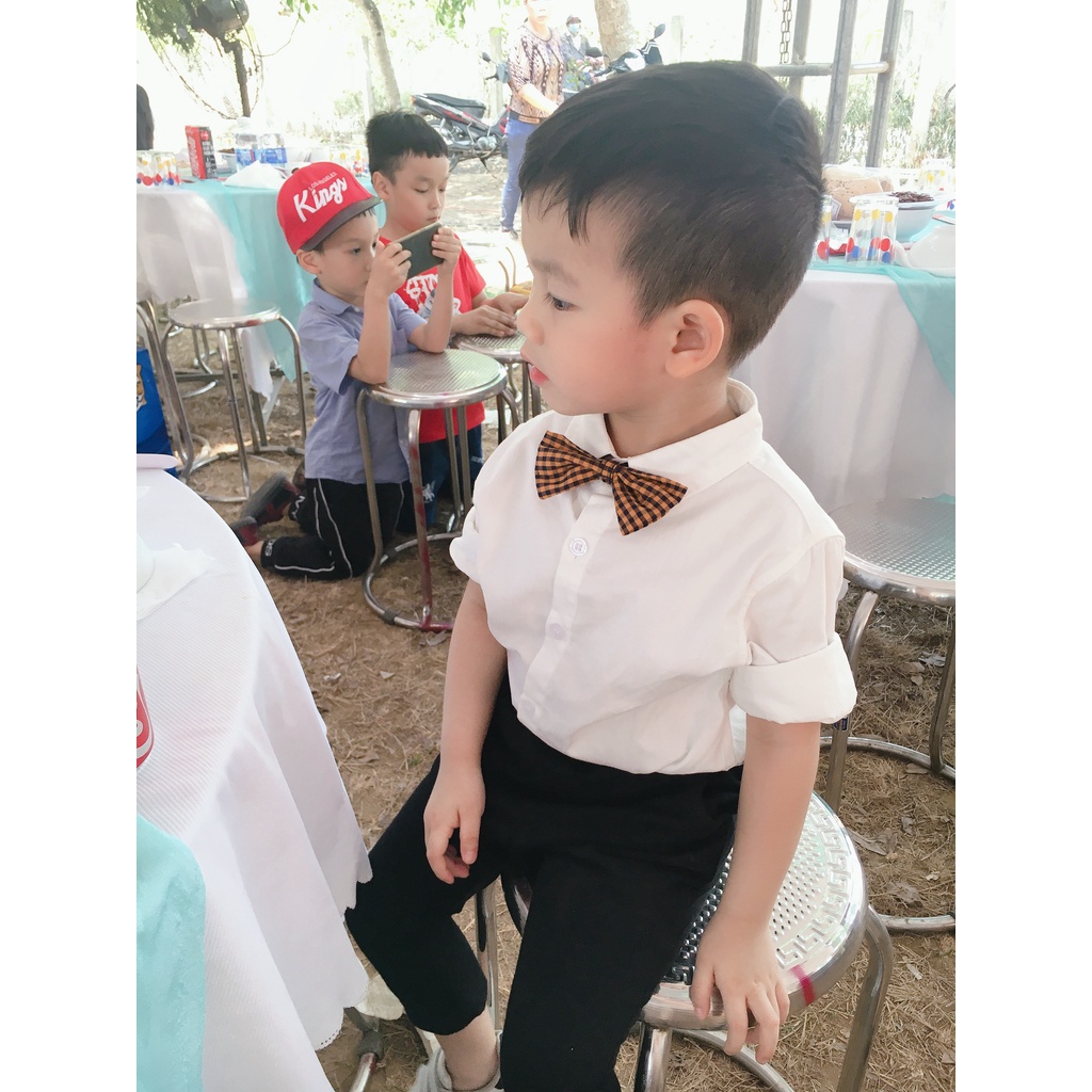 áo sơ mi bé trai trắng