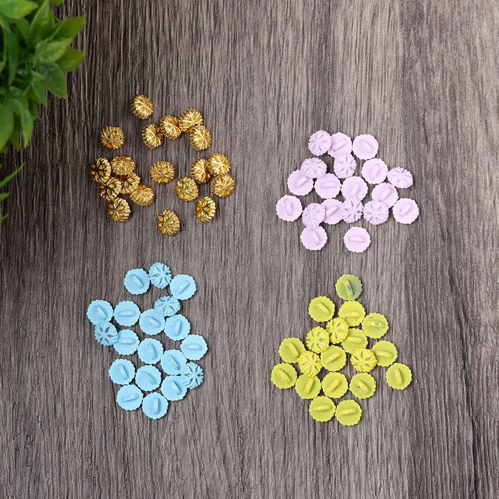 RAINBOW Set 20 Nút Kim Loại Hình Bông Tuyết Phụ Kiện May Thắt Lưng