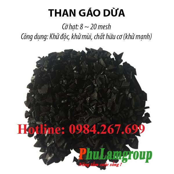 THAN HOẠT TÍNH KHỬ ĐỘC TỐ, LỌC NƯỚC, LỌC KHÍ TRONG OTO loại 1kg