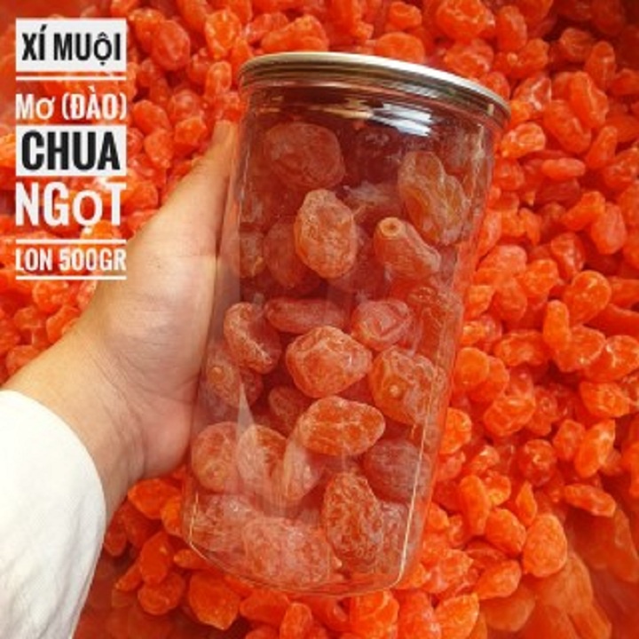 LON 500g Hồng Đào Bao Tử - Đào không hạt Chua Ngọt Sấy Dẻo - Mứt Tết