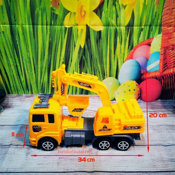 Ô tô đồ chơi - Xe Múc, Xe trộn bê tông, xe tải SIZE đại 34cm