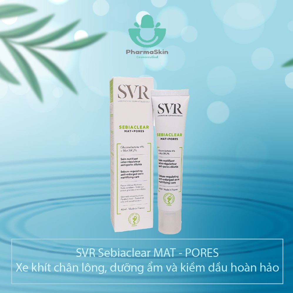 Kem dưỡng SVR Active Sebiaclear Mat Pores 40ml giảm mụn se khít lỗ chân lông kiềm dầu cho da - Thi Vũ