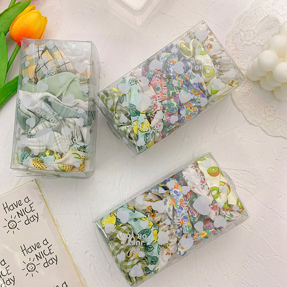 5/6/8 chiếc dây cột tóc vải voan co giãn in họa tiết hoa / màu trơn