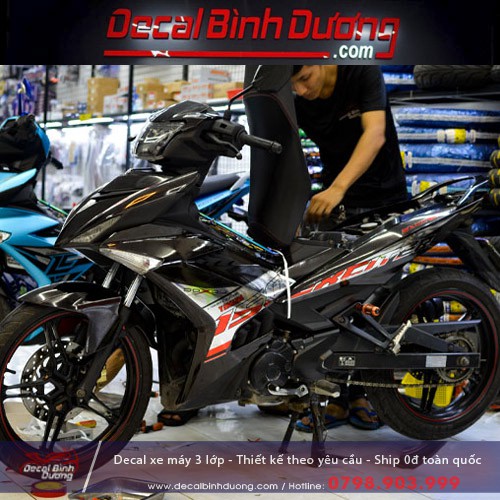 Decal Rời Exciter 150 🍀 FREESHIP 🍀 Cam Đen Chrome