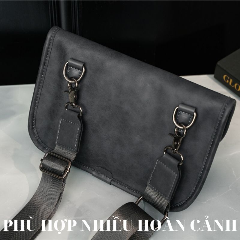 Túi đeo chéo nam ⚡FREESHIP⚡da đeo chéo ngực vai Lịch lãm, phong cách, bền đẹp. BH 12t Tặng Vớ nam 6U18