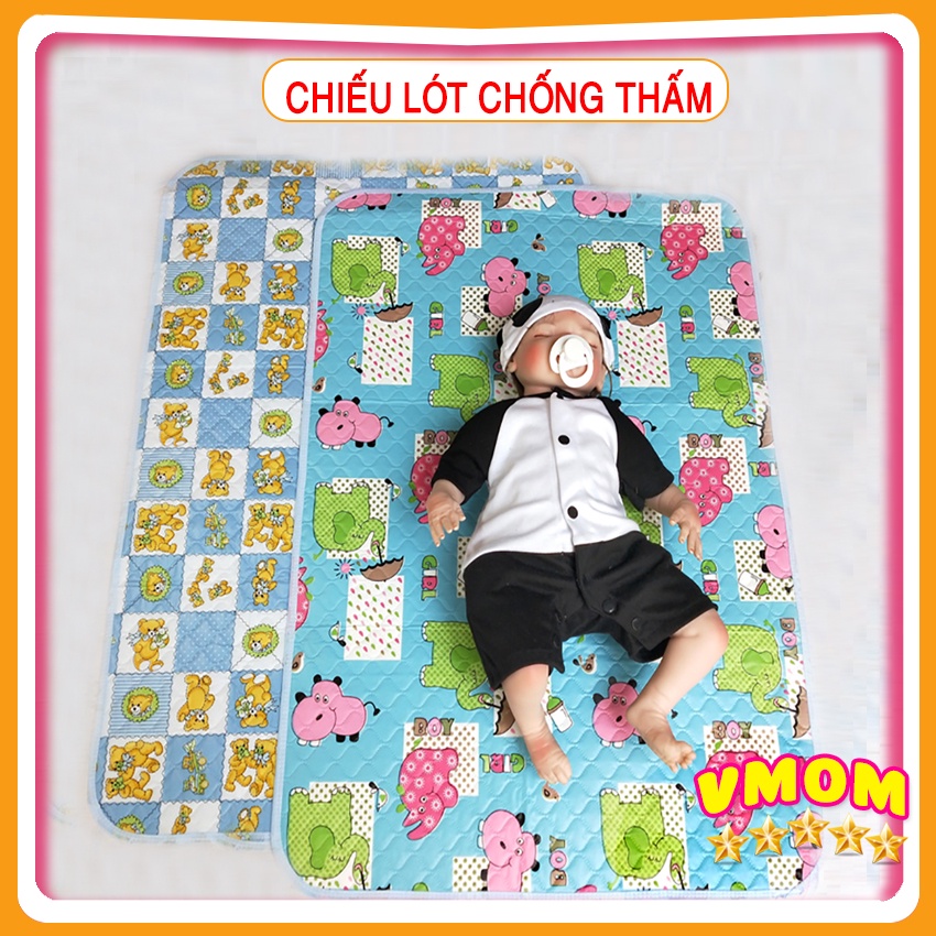 [Set 2] Chiếu Lót Nhựa Size Lớn Chống Thấm Cho Bé Sơ Sinh (55x75 cm) Dùng Thay Tã Bỉm Cho Trẻ