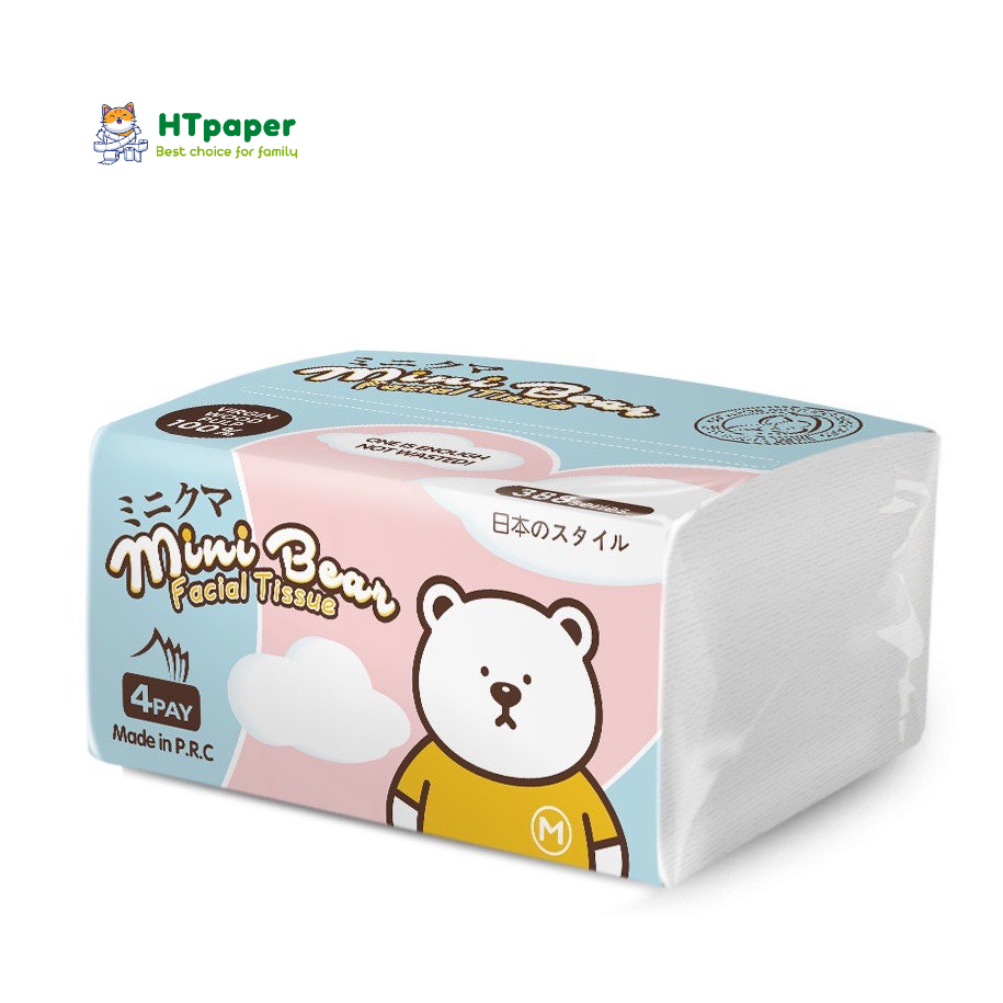 [HỎA TỐC] Khăn giấy rút mini bear Nhật Bản gói 300 tờ x 4 lớp - HTpaper