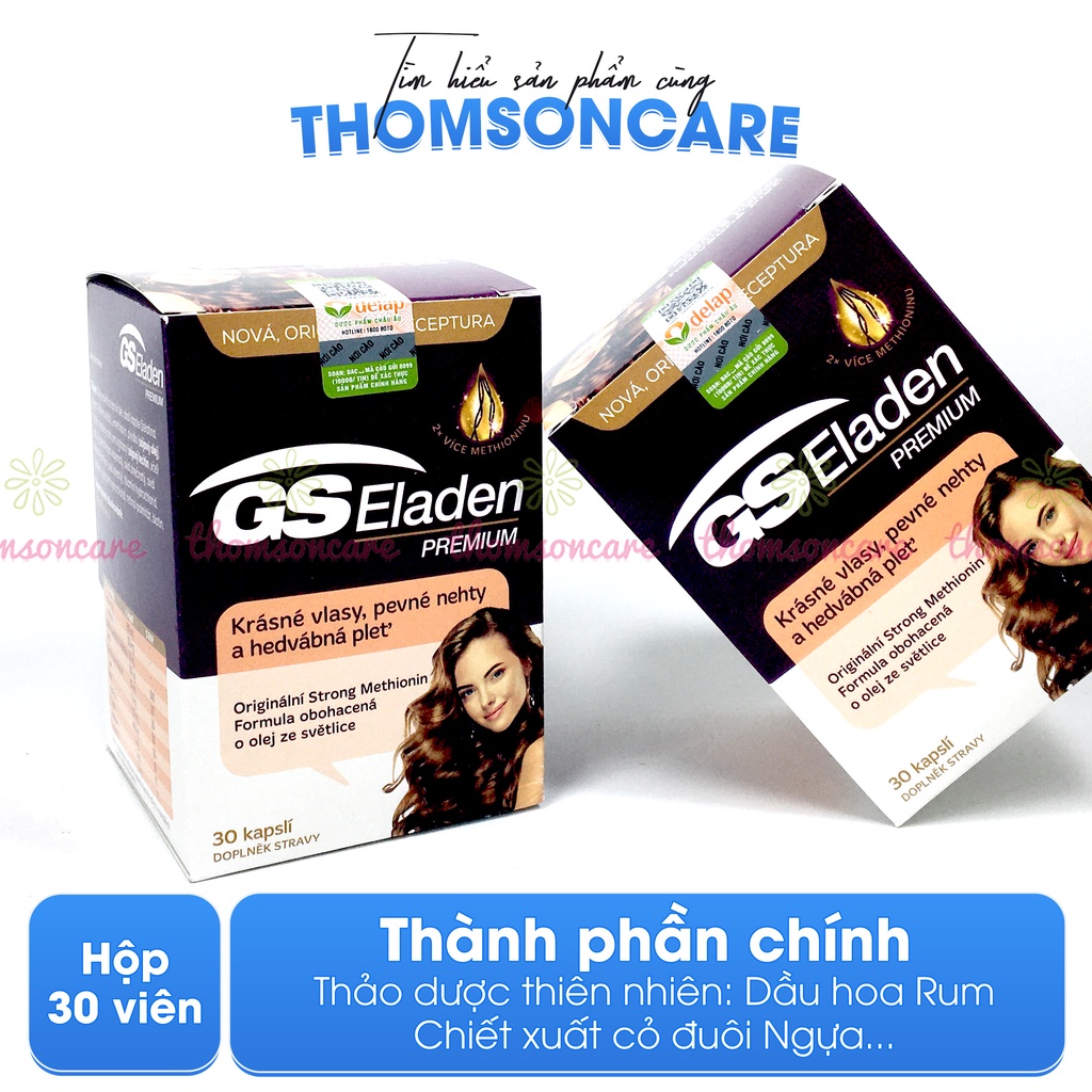 Giảm rụng tóc GS Eladen Hộp 30 viên nhập khẩu từ Châu Âu, nhanh mọc tóc cho cả nam và nữ có Biotin Methionine