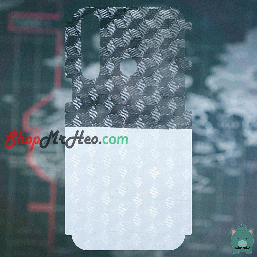 Skin Dán Mặt Sau Lưng Vân 3D Realme 5 - Realme 5i - Realme 5s - Realme 5 Pro - Carbon, Hình Hộp, Nhám, Vân da