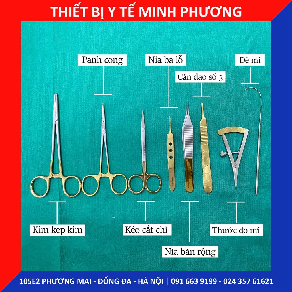 Bộ dụng cụ phẫu thuật mí 08 món cao cấp