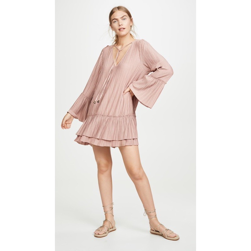 Đầm babydoll Free People xếp ly