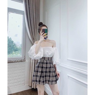 Set váy chất voan phối kate