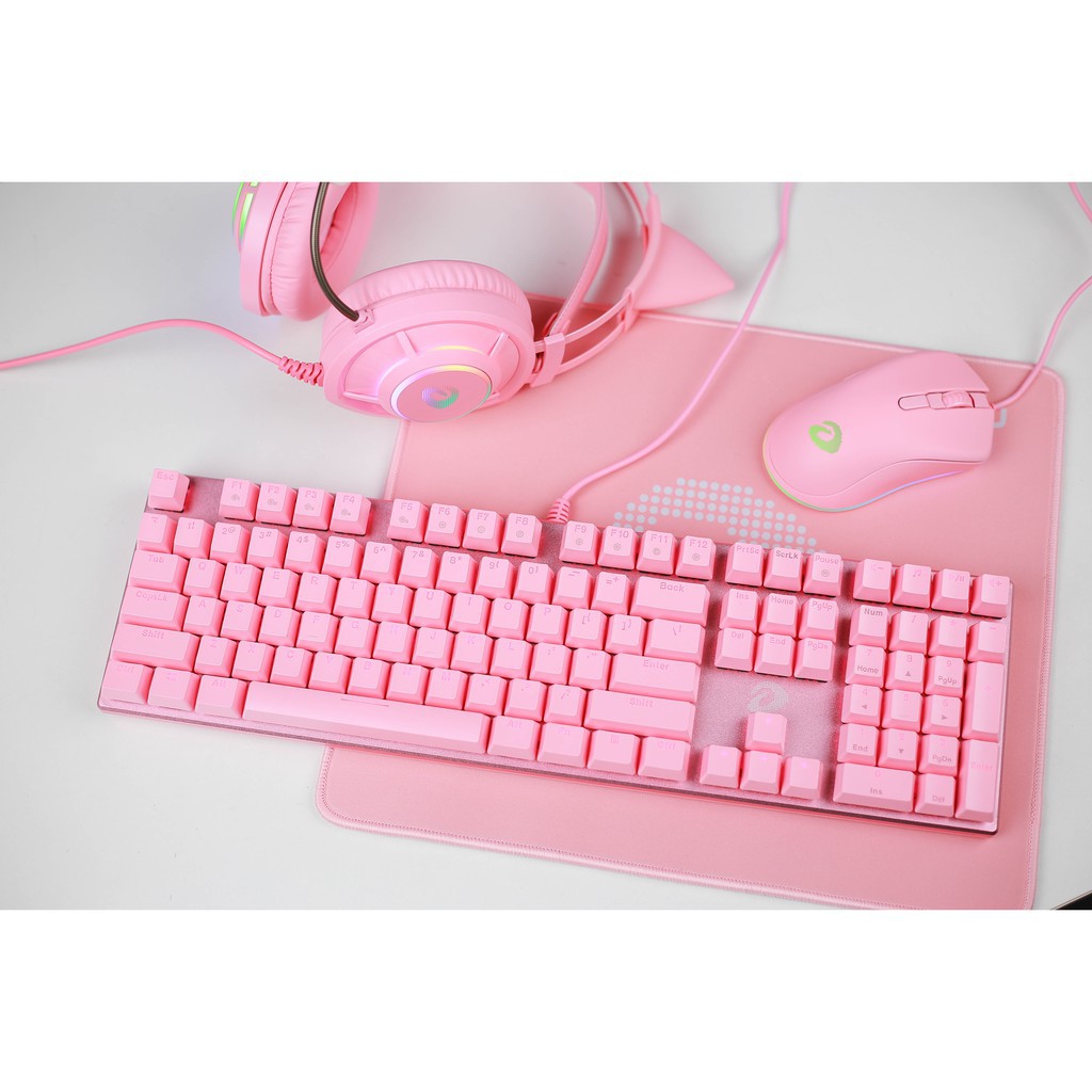 Combo Bộ Bàn Phím + Chuột + Tai Nghe + Lót Di Chuột Màu Hồng DAREU - Bộ bàn Phím Chuột Gaming Màu Pink | BigBuy360 - bigbuy360.vn