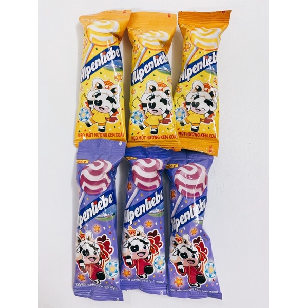 KẸO MÚT ALPENLIEBE TÚI 390G (39 QUE) HƯƠNG SỮA CARAMEN/ KEM XOÀI/ KEM QUẢ MỌNG