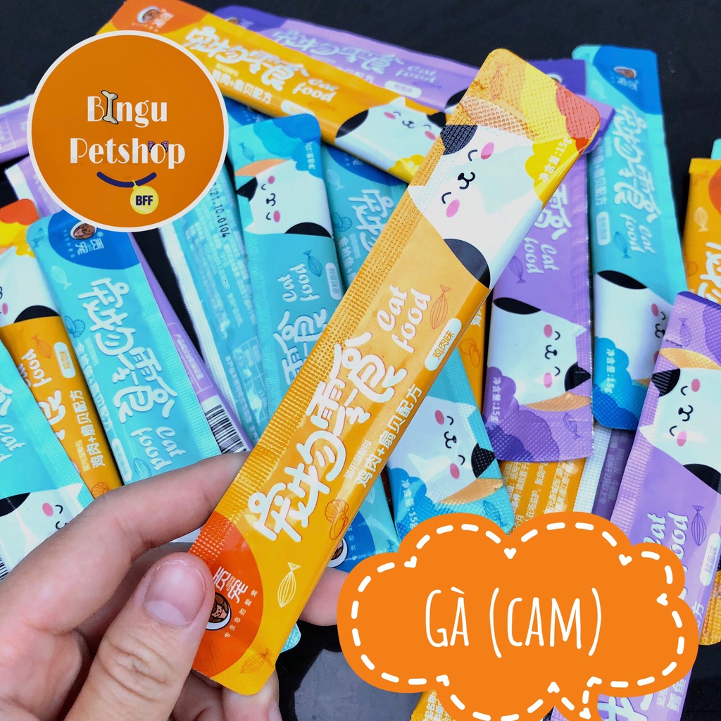 Súp thưởng Cat Food cho mèo 15G với 3 vị- Bingu Petshop