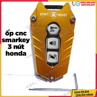 🏍 Ốp chìa khoá CNC smart key loại 3 nút xe honda SH, SH mode, PCX (tặng lục giác) giá 1 chiếc - MẪU V2 🏍