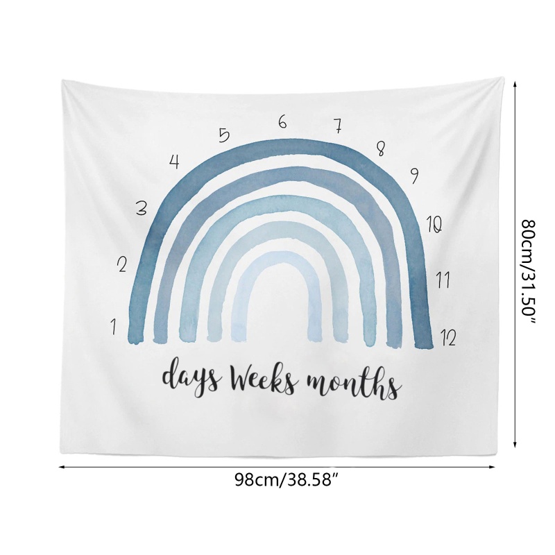 Thảm Vải Phông Nền Chụp Ảnh In Họa Tiết Hoạt Hình Đánh Dấu Cột Mốc Phát Triển Cho Bé Sơ Sinh