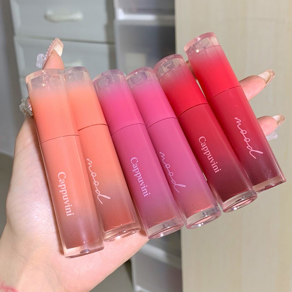 Son kem bóng CAPPUVINI căng bóng mềm mịn môi Lip Glaze Feeling Watery Syrup Lip Gel CAPU13 CAPU26