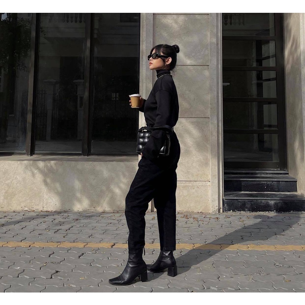Là min - Quần Jeans Black Slouchy
