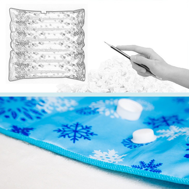 Bộ 2 đệm lót ghế tựa lưng Làm Mát Cold Ice Pillow (45x45cm) kèm gói tinh thể lạnh Ngồi làm việc học tập thoải mái