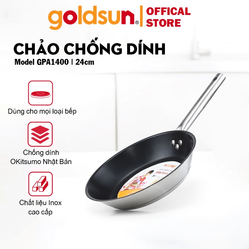 Chảo chống dính Goldsun GPP03-FF24 đáy 3 lớp