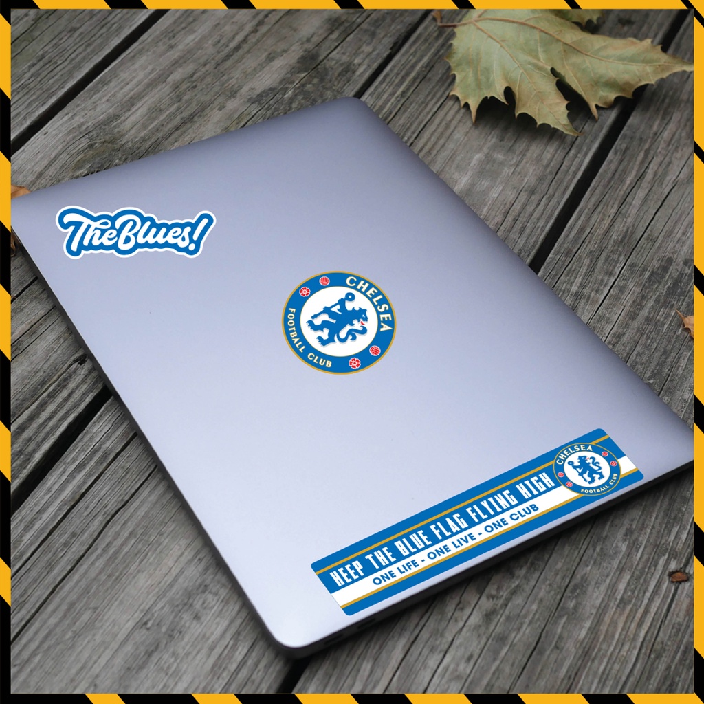 Sticker Bóng Đá CLB Chelsea Dán Tem Xe, Dán Nón, Điện Thoại, Laptop - Logo Chelsea Chất Liệu Chống Thấm Nước, Bền Màu