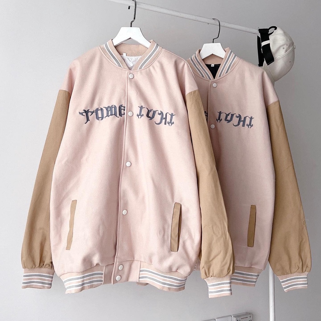 [sẵn] Áo khoác Varsity tay dài thêu chữ TOME (ảnh thật tại shop) Tanazi Closet