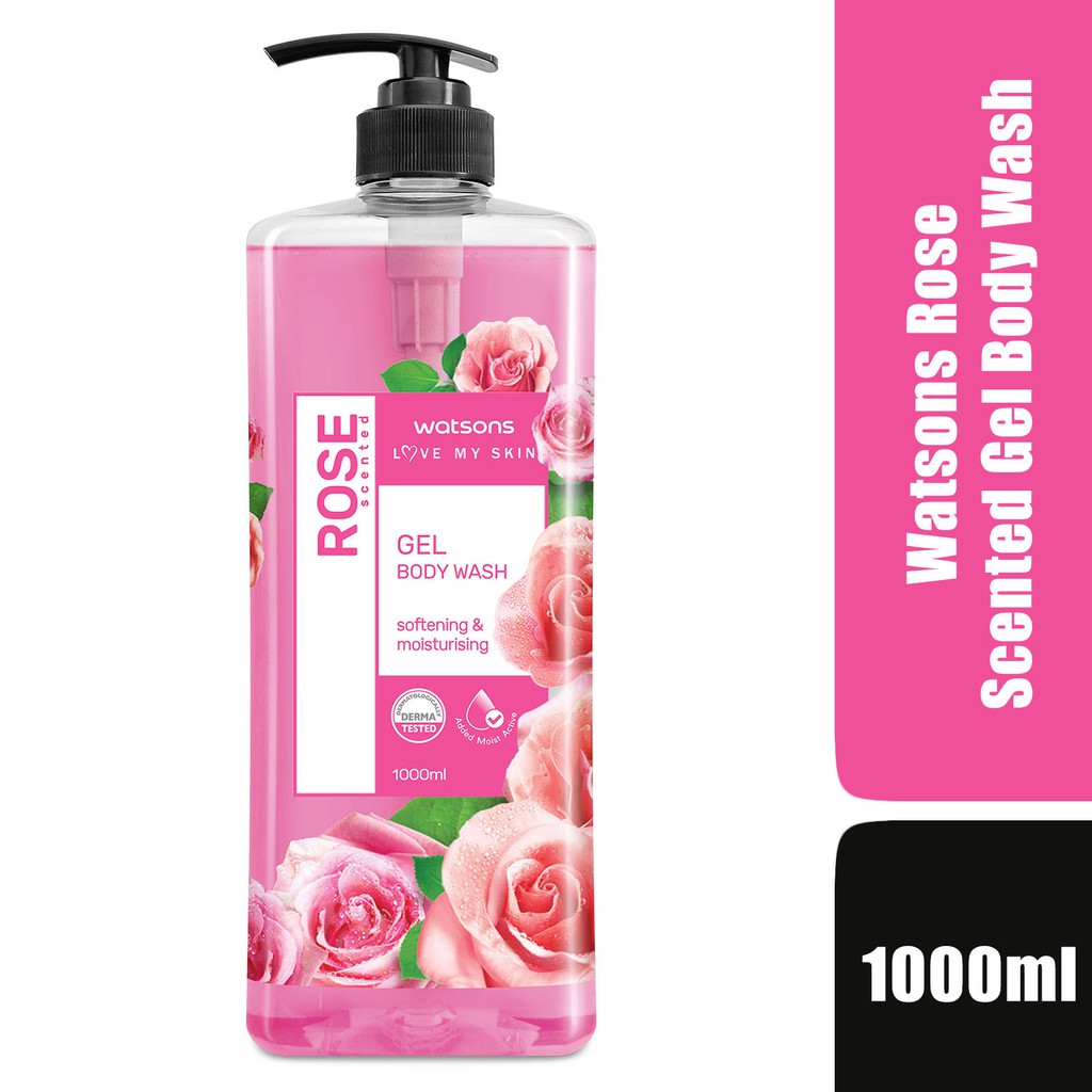 Gel Tắm Watsons Love My Skin Rose Scented Shower Gel Chiết Xuất Từ Hoa Hồng 1000ml