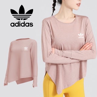 Áo thun thể thao Adidas tay dài phối ren siêu nhẹ thích hợp khi tập yoga/ chạy bộ cho nữ