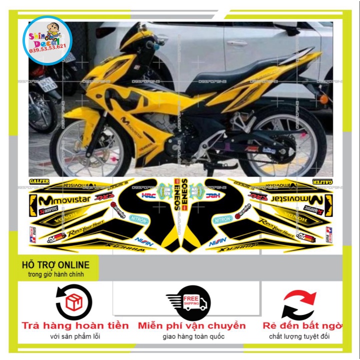 TEM XE WINNER X MOVISTAR DÁN XE VÀNG -- SHIN DECAL 2