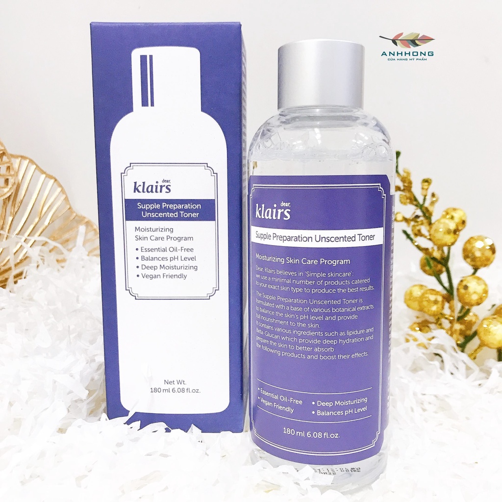 Nước Hoa Hồng Klairs Supple Preparation Unscented Toner 180ml
