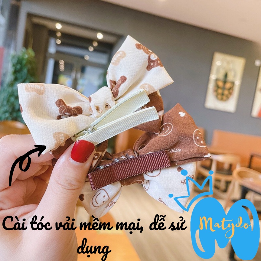 Kẹp tóc mái cho bé gái set 10 kẹp nâu xám vintage phong cách hàn quốc dễ thương đáng yêu
