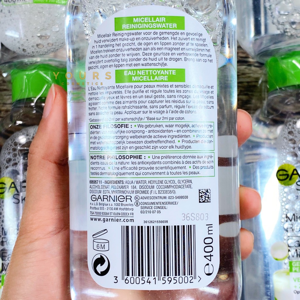 Nước tẩy trang garnier pháp 400ml, 125ml Garnier xanh lá | BigBuy360 - bigbuy360.vn