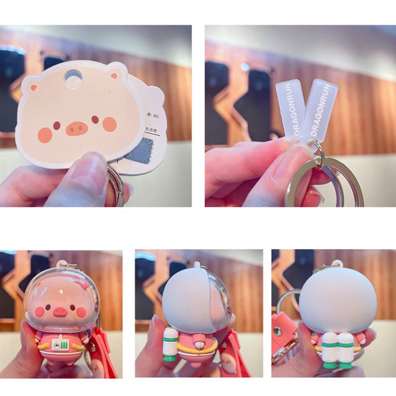 Móc Khóa Nhựa pvc Hình Chú Heo Hoạt Hình Đáng Yêu