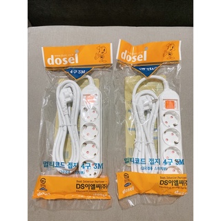 Ổ cắm điện Hàn Quốc loại 4 lỗ 1 công tắc với chiều dài của dây là 3M. Mã hàng: DM2217.3M tự động ngắt điện khi quá tải