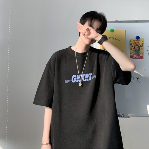 Áo thun tay lỡ unisex nam nữ phông form rộng GKKRT teen cổ tròn oversize cotton giá rẻ màu đen trắng tee pull