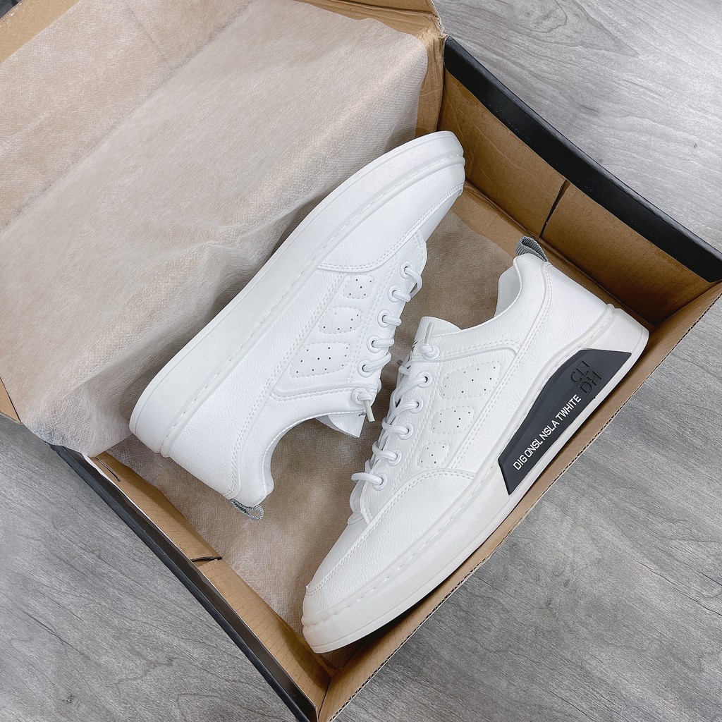 [NewColection] Giày thể thao nam, giày sneakers nam da mềm đế xanh Twhite L760