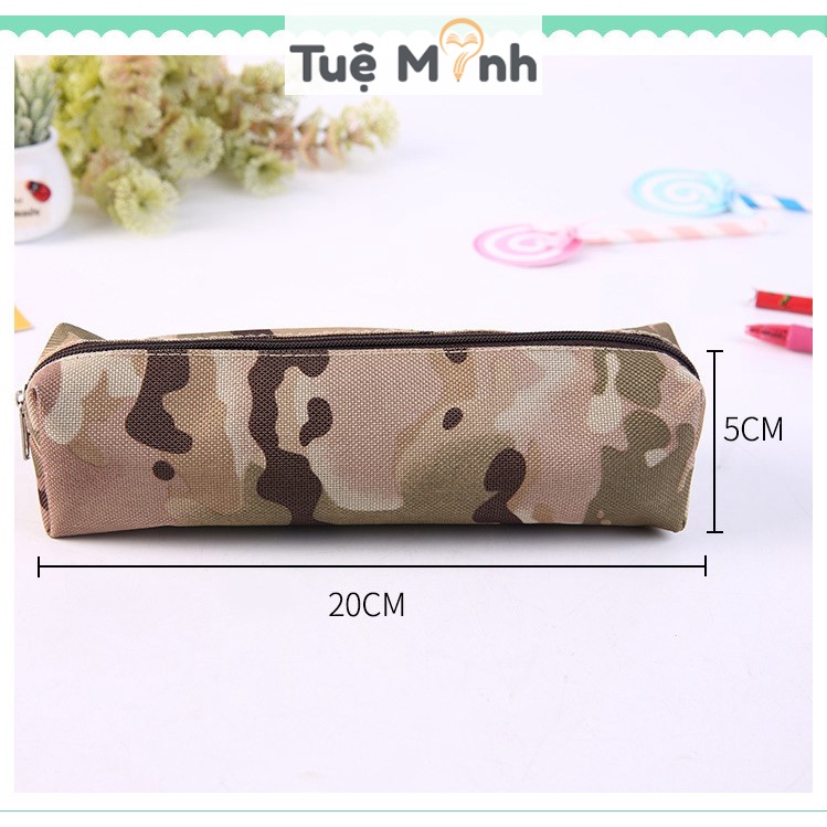 Túi đựng bút 1 ngăn hoạ tiết dễ thương VPPTUEMINH, bóp viết vải lưới cá tính