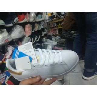 Giày adidas stan smith gót vàng
