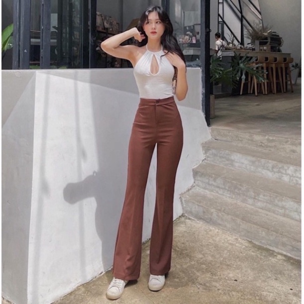 Quần ống loe dáng thon dài hàng hóa mới hot hit 2022 Nội y xanh chất đẹp deal xịn sexy