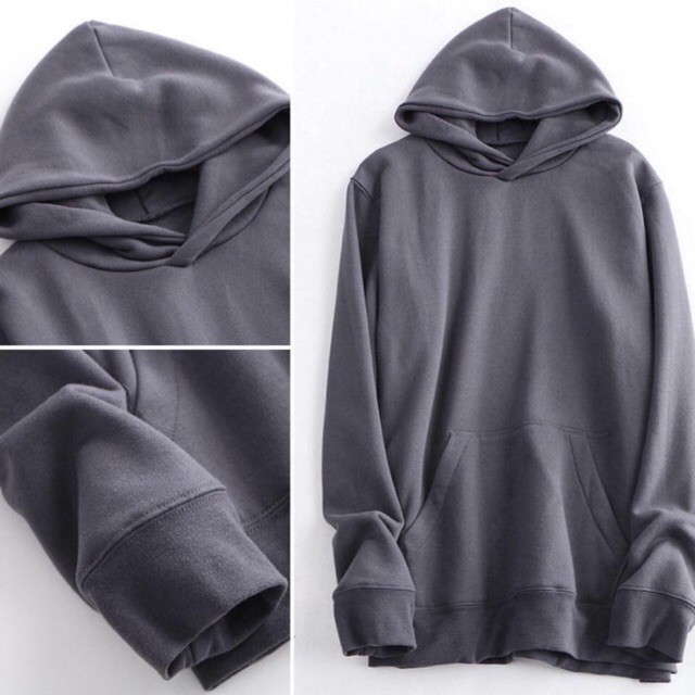 ÁO KHOÁC NỈ BÔNG HOODIE XÁM CHÌ UNISEX