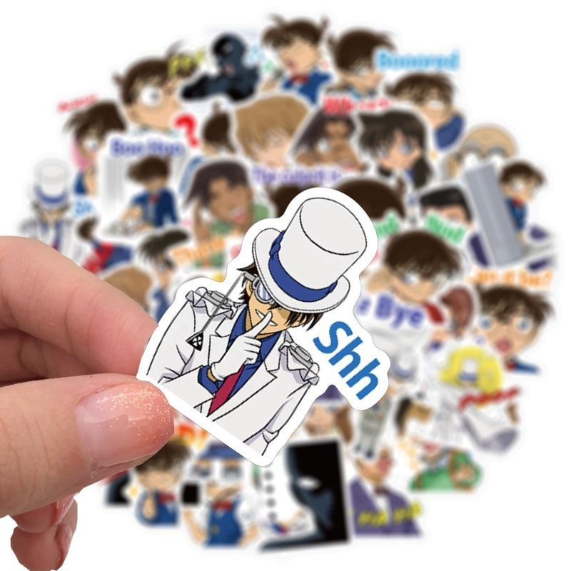 miếng dán sticker anime thám tử lừng danh conan-trọn bộ 50 miếng-hình in rõ nét siêu đẹp