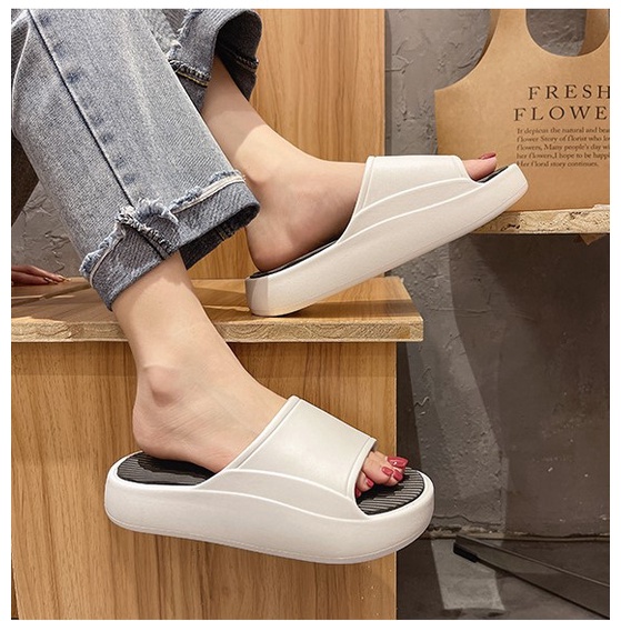 Dép lê đôi quai ngang unisex đế độn 5cm thời trang phong cách ulzzang siêu hot đi cực êm chân chống trơn trượt tốt TH-85