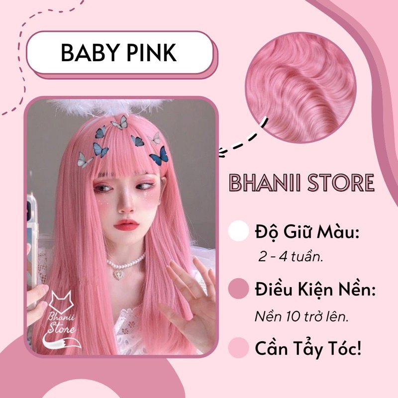 Thuốc nhuộm tóc Baby Pink, Hồng Baby bhanii store