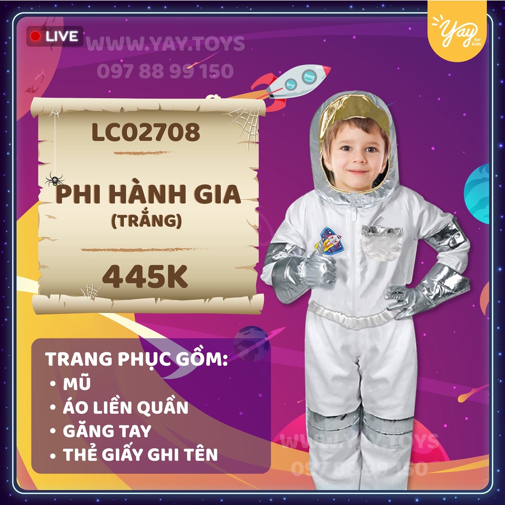 Đồ hoá trang trẻ em - Phi Hành Gia Trắng LC02708 - Yay