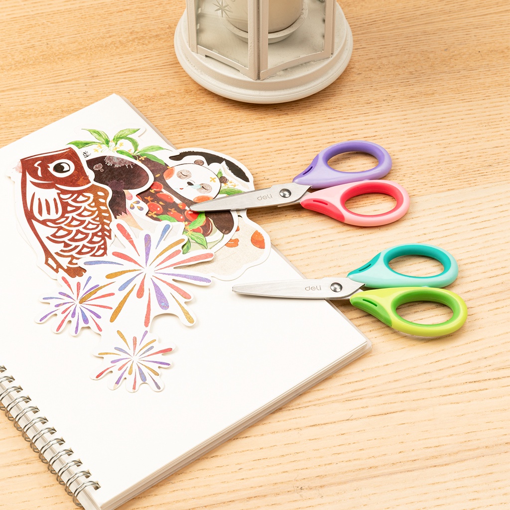 Kéo Cắt Giấy Mini 5.3 Inch Tay Cầm Mềm Tiện Dụng Cho Bé