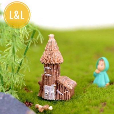 Tiểu cảnh Nhà Rơm Cổ Điển mái vòm trang trí chậu cây để bàn, sen đá xương rồng, làm mô hình sáng tạo, quà tặng ý nghĩa
