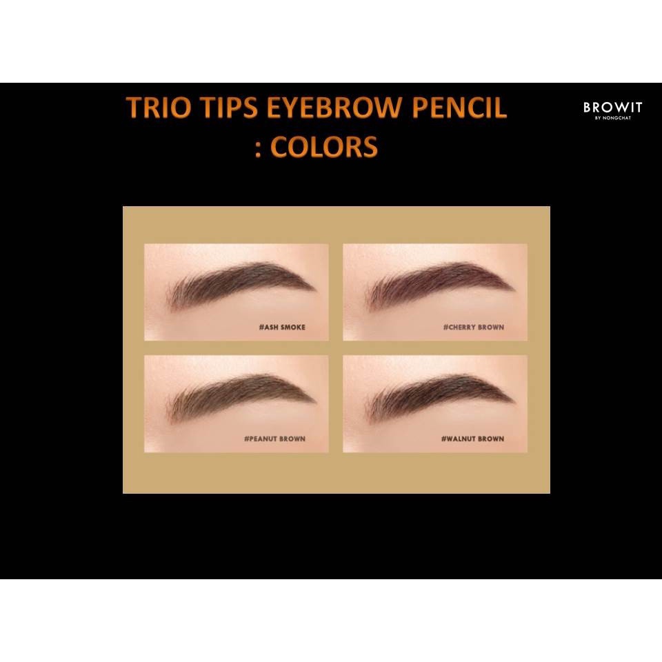 Chì kẻ mày, dễ kẻ, không thấm nước Browit TRIO 3-Way Eyebrow Pencil NỘI ĐỊA THÁI